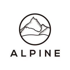 Outdoor mountain nature logo - adventure wildlife pine tree forest design