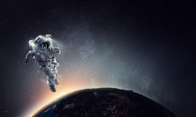 Exploring outer space. Mixed media