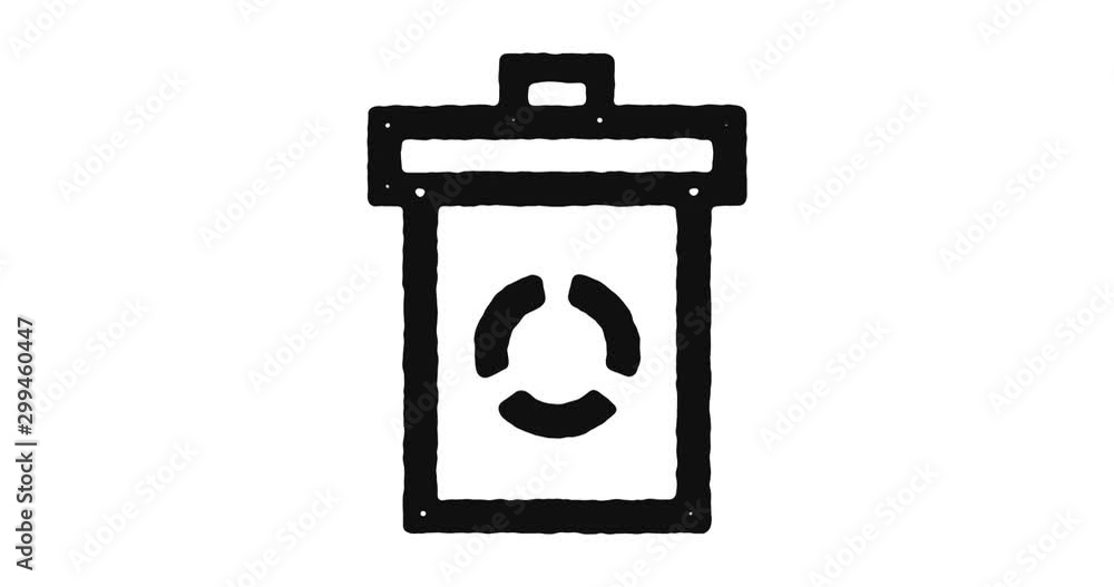Poster zero waste outline icon animation footage/video. hand drawn like symbol animated with motion graphic