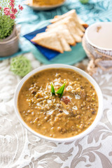 Bubur Kacang Hijau is one of the traditional desert in Malaysia. This green bean porridge is made of green beans, coconut milk and palm sugar.