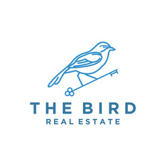 Bird with key real estate logo