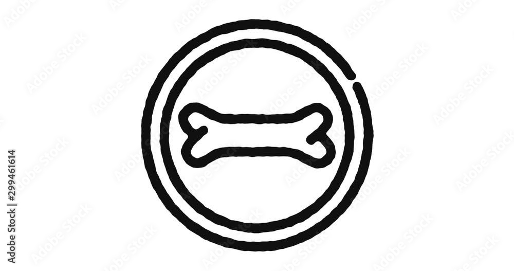 Poster pet shop outline icon animation footage/video. hand drawn like symbol animated with motion graphic, 