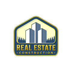 Vintage real estate logo design classic style, home house family silhouette element building 