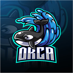 Orca esport mascot logo design © Visink.art