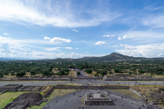 view of the surroundings of the pyramids of Teotihuacan
