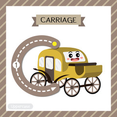 Letter C uppercase tracing. Carriage