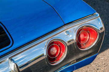 Closeup of a vintage car at a show in Denver Colorado