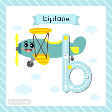 Letter B lowercase tracing. Biplane