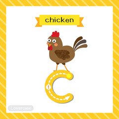 Letter C lowercase tracing. Chicken
