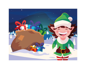 Merry christmas elf vector design