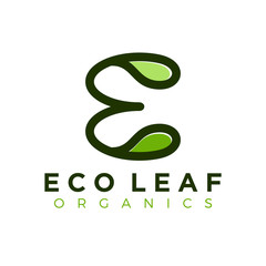 Organic farming logo design - eco nature green leaf planting tree farm agricultural 