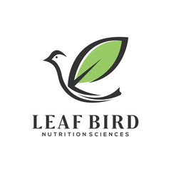 Leaf bird logo simple minimalist 