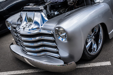 Fototapeta premium Closeup of a vintage car at a show in Denver Colorado