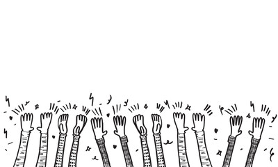 doodle sketch style applause on white background.hand drawn of applause. design element hand drawn.