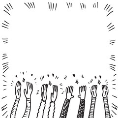 doodle sketch style applause on white background.hand drawn of applause. design element hand drawn.