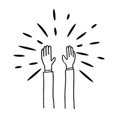 doodle sketch style applause on white background.hand drawn of applause. design element hand drawn.