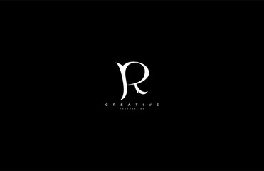 Initial Letter R Unique Style Typography Logo