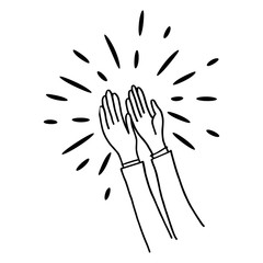 doodle sketch style applause on white background.hand drawn of applause. design element hand drawn.