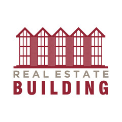 Real estate building logo - house building contractor identity window roof home improvement