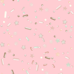 Sprinkle Cupcake Donut Topping. Seamless Pattern 