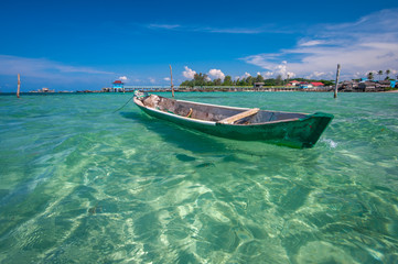 beautiful beach and old boats, Bintan Island, Indonesia