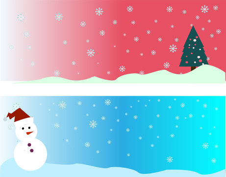 Christmas flat banner Modern flat design 