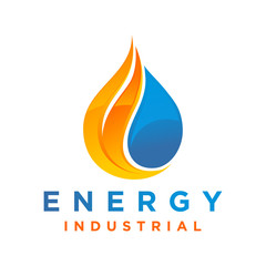 Petrol logo energy resources modern musiness oil rig gas mining water fire element