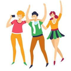 Obraz premium Sport fans men and woman cheering up football team