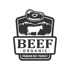 Cattle farm logo design - angus cow farm, butcher logo