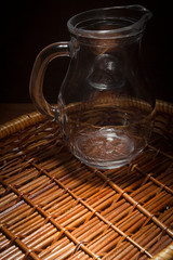 Empty glass jug