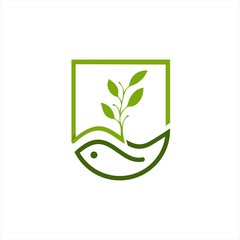 leaf water flow vector logo template