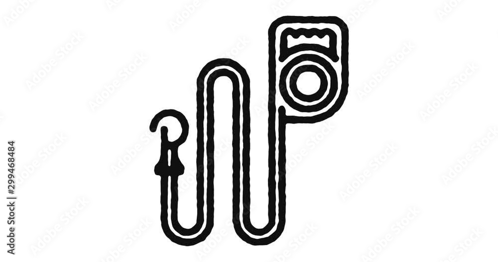 Poster Walk the dog outline icon animation footage/video. Hand drawn like symbol animated with motion graphic, can be used as loop item, has alpha channel and it's at 4K video resolution.