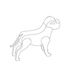 coloring page illustration of a dog