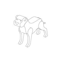 coloring page illustration of a dog