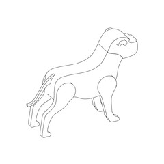 coloring page illustration of a dog