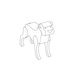 coloring page illustration of a dog