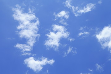 The blue sky and white clouds