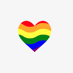 Heart, lgbt, rainbow icon. Vector illustration, flat design.