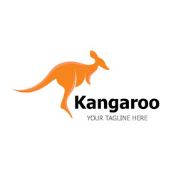 Kangaroo Logo Template vector illustration simple