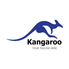 Kangaroo Logo Template vector illustration simple