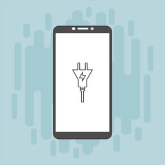 charge, power plug, adaptor, low battery smartphone concept Flat illustration vector icon for web
