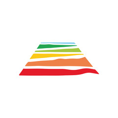 Colorful earth-coated logo natural wonders like in the rainbow mountain simple minimalist icon.