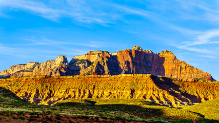 Sunset over the Canaan Mountain just south of Zion National Park in Utah, USA