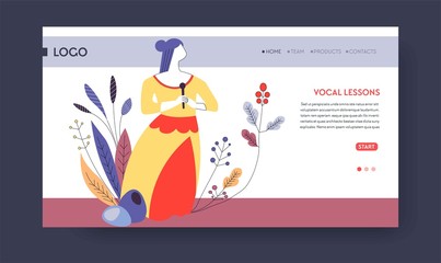 Vocal lesson signing up or subscription web page template