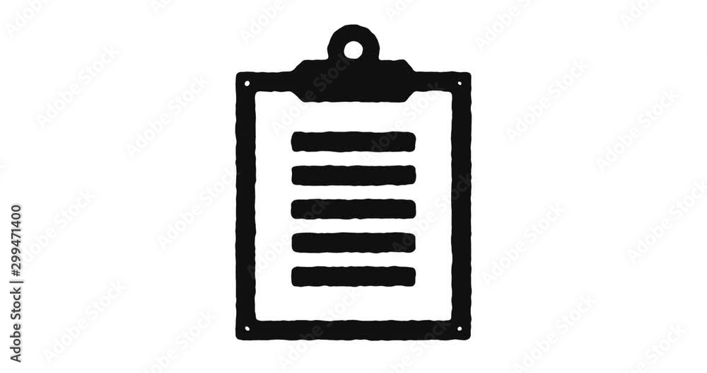 Poster medical report outline icon animation footage/video. hand drawn like symbol animated with motion gra