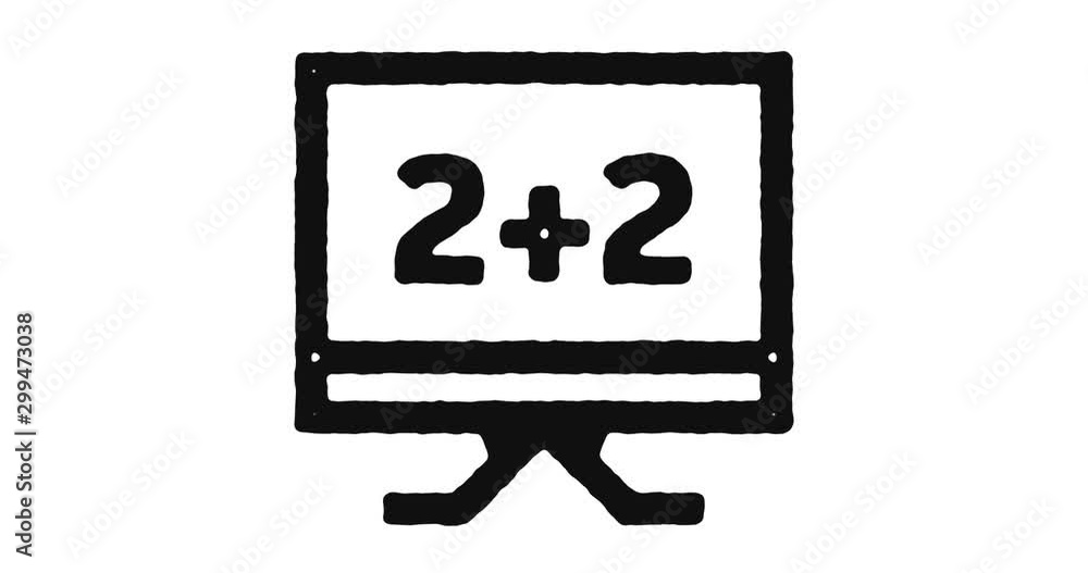 Poster math courses outline icon animation footage/video. hand drawn like symbol animated with motion graph