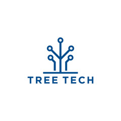 Electrical circuit motherboard logo design tree tech technology modern musiness future