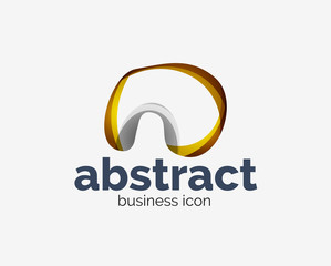 Abstract flowing logo, business branding line logotype