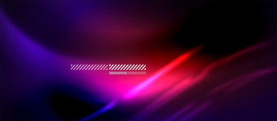 Obraz premium Neon abstract waves background. Shiny lights on bright colors with design elements. Futuristic or technology template illustration, hi-tech concept