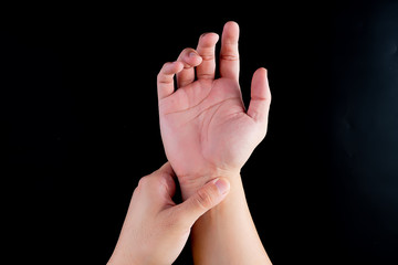 Fototapeta premium Hand symbols on black background, for drawing or used to communicate 